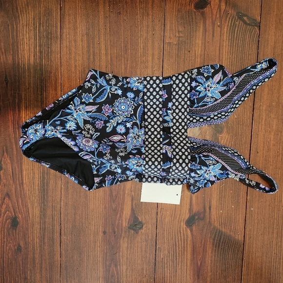 Swimsuits for All sz 4 Deep PLUNGE print swimsuit molded cups womens - Picture 2 of 4